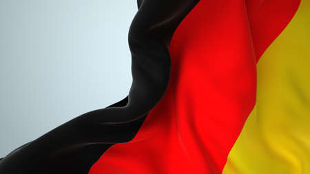 Germany flag in the wind. 3d illustration.の写真素材