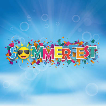 German text Sommerfest, translate Summer Fair.  Eps 10 vector file.のイラスト素材