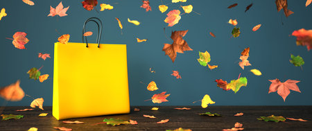 Shopping offers in autumn. 3d illustration.