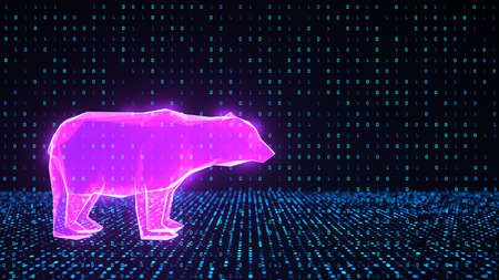 Bearish market for digital worlds companies. 3d illustration.の写真素材