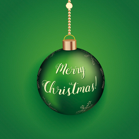 Christmas bauble on the green background. Eps 10 vector file.のイラスト素材