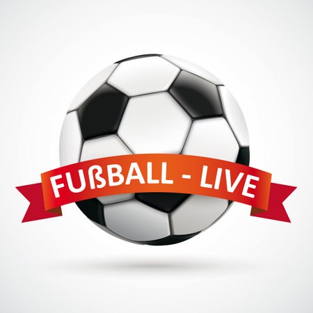 German text Fussball Live translate Football Live. Eps 10 vector file.のイラスト素材