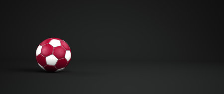 Football with Qatar national colors. 3d illustration.の写真素材