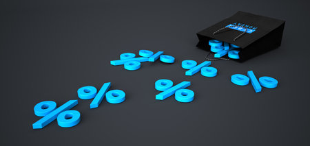Shopping bag for the Cyber Week. 3d illustration.の写真素材