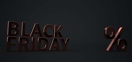 The text Black Friday on the dark background. 3d illustration.の写真素材
