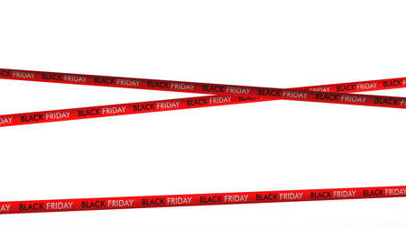 Black friday tape on the white background. 3d illustration.の写真素材