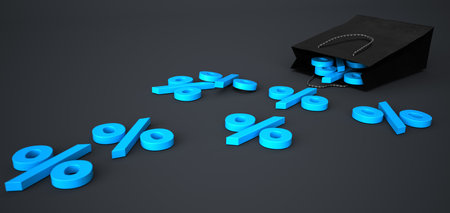Shopping bag for the Cyber Week. 3d illustration.の写真素材