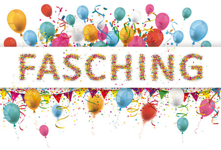 German text Fasching, translate Mardi Gras. Eps 10 vector file.のイラスト素材