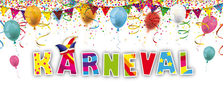 German text Karneval, translate Carnival. Eps 10 vector file.のイラスト素材