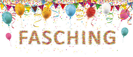 German text Fasching, translate Mardi Gras. Eps 10 vector file.のイラスト素材