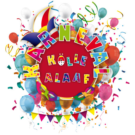 German text Karneval Koelle Alaaf, translate Carnival Cologne Hooray. Eps 10 vector file.のイラスト素材