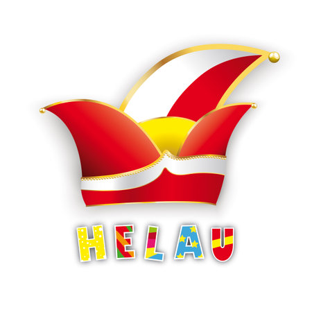German text Helau, translate Carnival Greeting. Eps 10 vector file.のイラスト素材