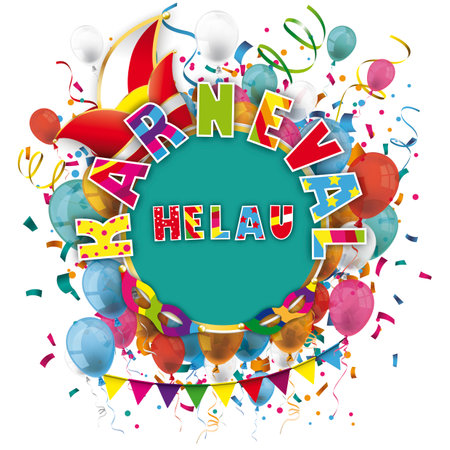 German text Karneval Helau, translate Carnival Greeting. Eps 10 vector file.のイラスト素材