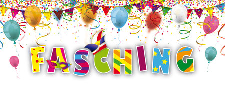 German text "Fasching" translate "Carnival". Eps 10 vector file.のイラスト素材