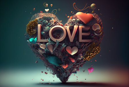 An abstract text LOVE. Generative AI.の素材