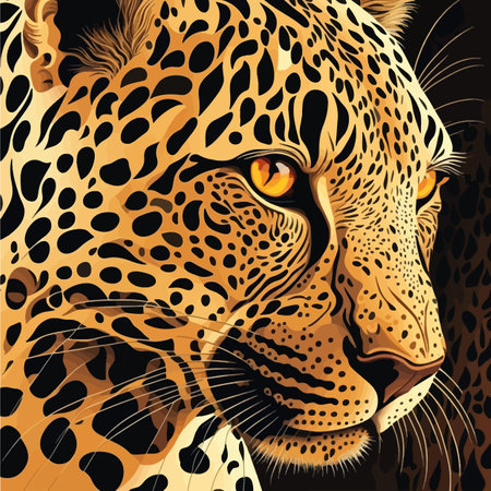 An illustration of leopard.   vector file.の素材