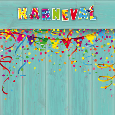 German text Karneval, translate Carnival. Eps 10 vector file.のイラスト素材