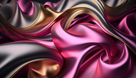 Abstract background with wafting cloth. Generative AIの素材