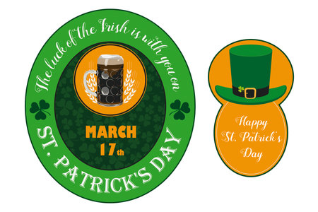 A beer label for St. Patrick's Day. Eps 10 vector file.のイラスト素材