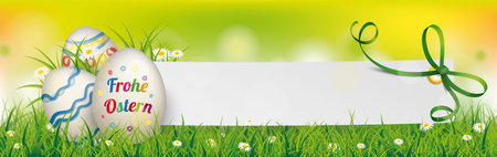German text Frohe Ostern, translate Happy Easter. Eps 10 vector file.のイラスト素材