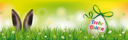 German text Frohe Ostern, translate Happy Easter. Eps 10 vector file.のイラスト素材