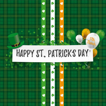 Green irish plaid background for St. Patrick's Day. Eps 10 vector file.のイラスト素材
