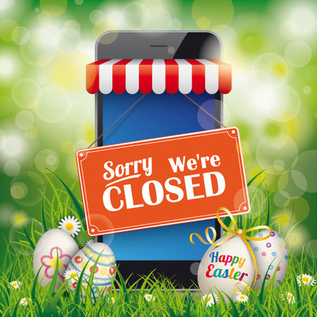 Closed for Easter. Eps 10 vector file.のイラスト素材