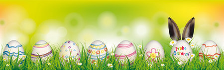 German text Frohe Ostern, translate Happy Easter. Eps 10 vector file.のイラスト素材