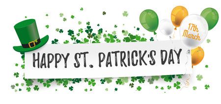 White paper banner for St Patricks Day on the white background. Eps 10 vector file.のイラスト素材