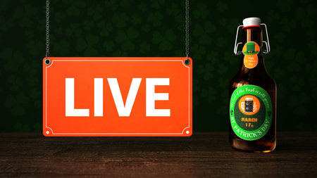 Live music on St. Patrick's Day. 3d illustration.の写真素材