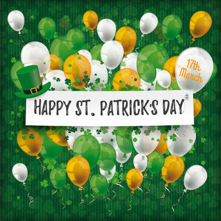 Paper banner with the text Happy St. Patrick's Day. Eps 10 vector file.のイラスト素材
