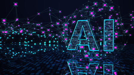 Artificial intelligence networks concept. 3d illustration.の写真素材