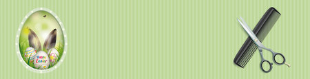 Green header with price stickers and easter eggs in the grass. Eps 10 vector file.のイラスト素材