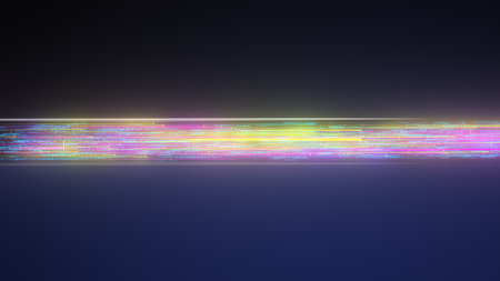 Algorithm streams over the optical fiber. 3d illustration.の写真素材