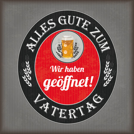German text Wir haben geoeffnet, translate We are open. Eps 10 vector file.のイラスト素材