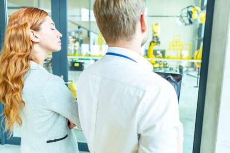 Consultations on the application of industrial robots.の写真素材