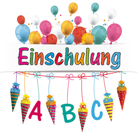 German text "Einschulung", translate "Enrollmentl". Eps 10 vector file.のイラスト素材