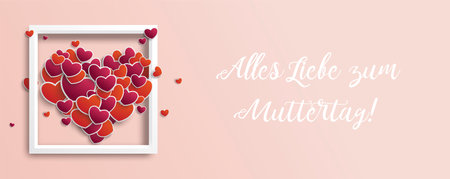 German text Alles Liebe zum Muttertag, translate Happy Mothers Day. Eps 10 vector file.のイラスト素材