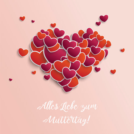 German text Alles Liebe zum Muttertag, translate Happy Mothers Day. Eps 10 vector file.のイラスト素材