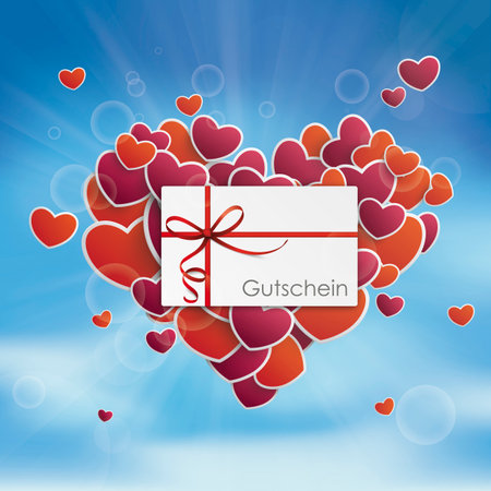 German text Gutschein, translate Coupon. Eps 10 vector file.のイラスト素材