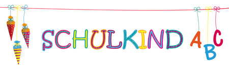 German text Schulkind, translate Schoolkid. Eps 10 vector file.のイラスト素材