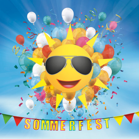 German text Sommerfest, translate Summer Fair.  Eps 10 vector file.のイラスト素材