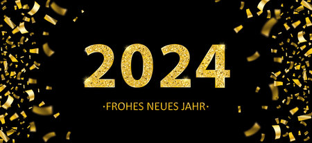 German text Frohes Neues Jahr, translate Happy New Year. Eps 10 vector file.のイラスト素材