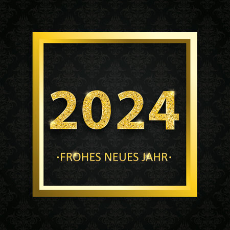 German text Frohes Neues Jahr, translate Happy New Year. Eps 10 vector file.のイラスト素材