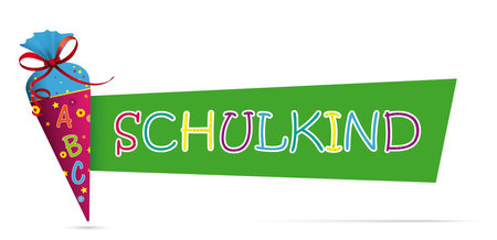 German text Schulkind, translate Schoolkid. Eps 10 vector file.のイラスト素材