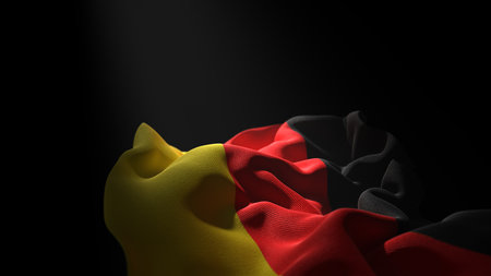 Germany flag in the wind. 3d illustration.の写真素材