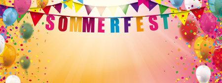 German text Sommerfest, translate Summer Fair. Eps 10 vector file.のイラスト素材