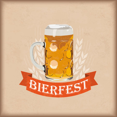 German text Bierfest, translate Beer Fest. Eps 10 vector file.のイラスト素材