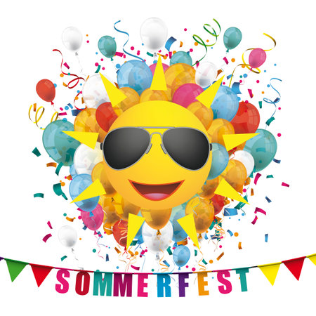 German text Sommerfest, translate Summer Fair.  Eps 10 vector file.のイラスト素材