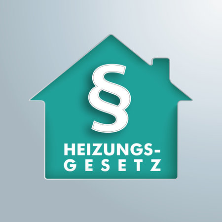 German text Heizungsgesetz, translate Heating Law. Eps 10 vector file.のイラスト素材